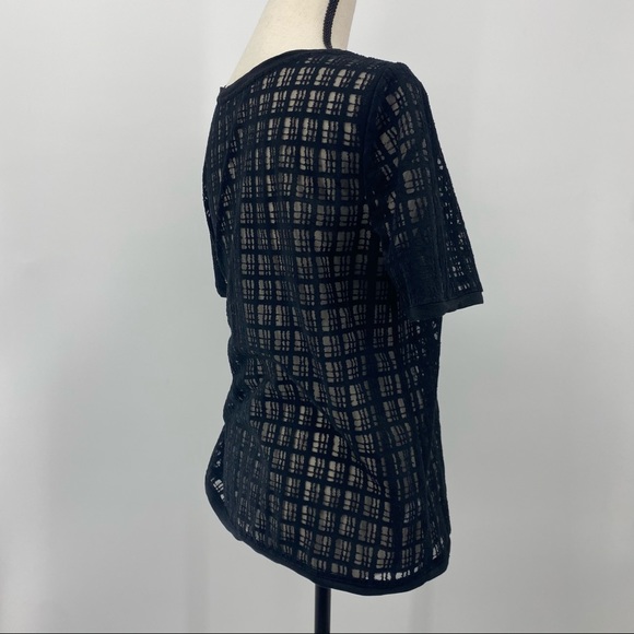 Ann Taylor LOFT Sheer Black Blouse Size Medium - Picture 2 of 6
